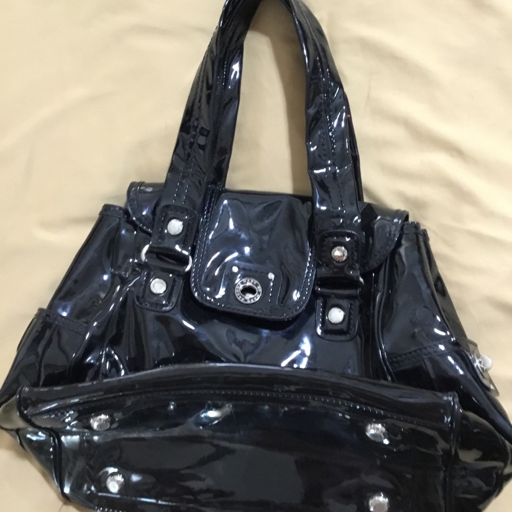 Marc by Marc Jacobs Black Patent Shoulder Bag with Silver Hardware, NWOT